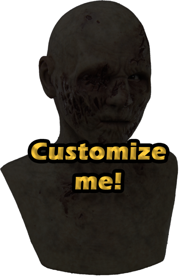 Bright Eye the Zombie Silicone Mask - Fully Customizable