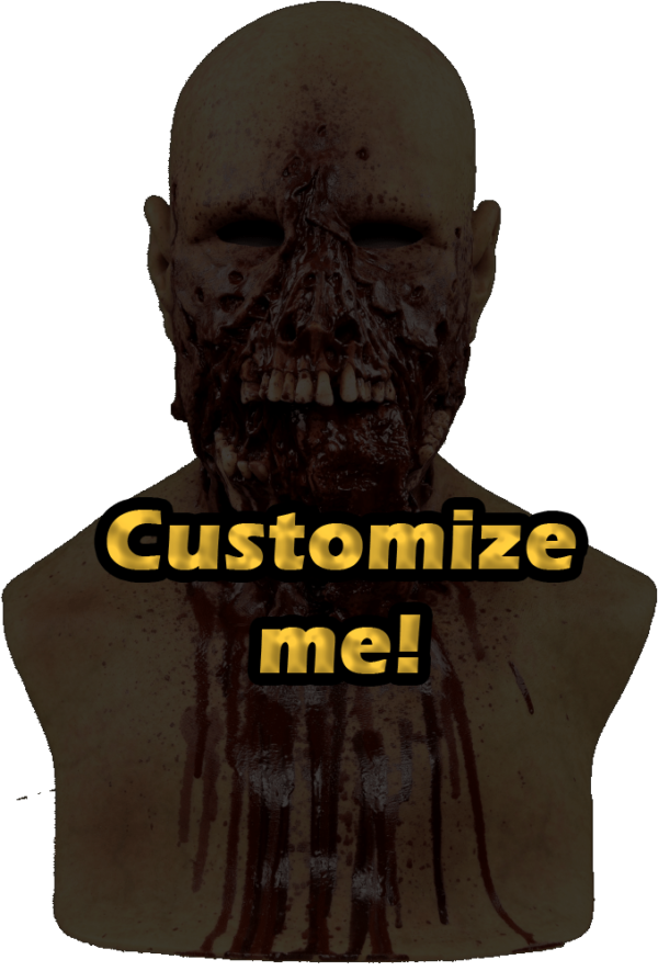 Buckshot the Zombie Silicone Mask - Fully Customizable