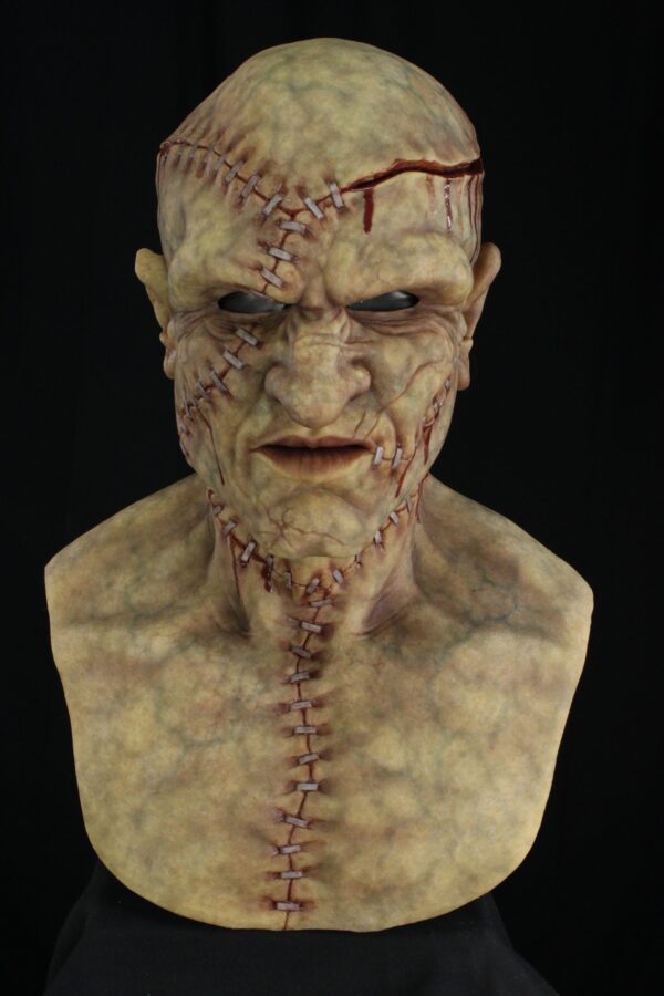 Boris the Creature Silicone Mask - Zombie Jaundice with Brain Flap