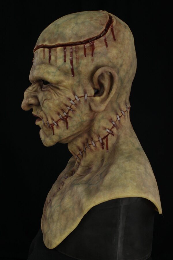 Boris the Creature Silicone Mask - Zombie Jaundice with Brain Flap - Image 4