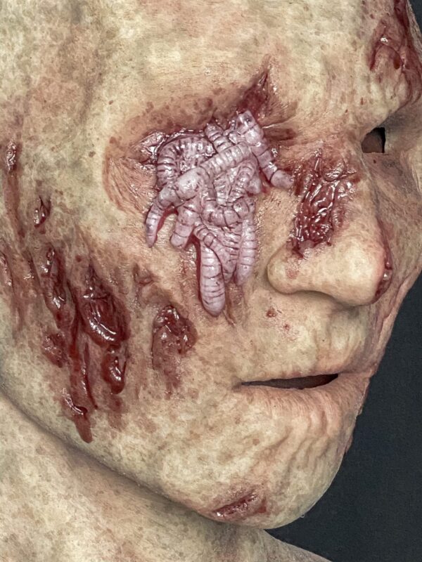 Bright Eye the Zombie Silicone Mask - Maggot Eye - Image 2