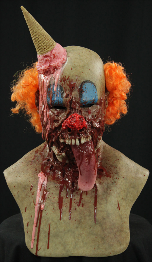 Buckshot the Zombie Silicone Mask - Clown, with Ice Cream Cone